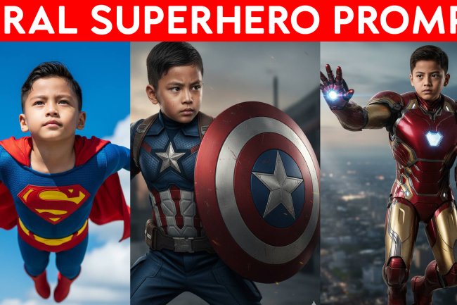 Superhero Style Kids AI Photo Editing Gemini Prompts