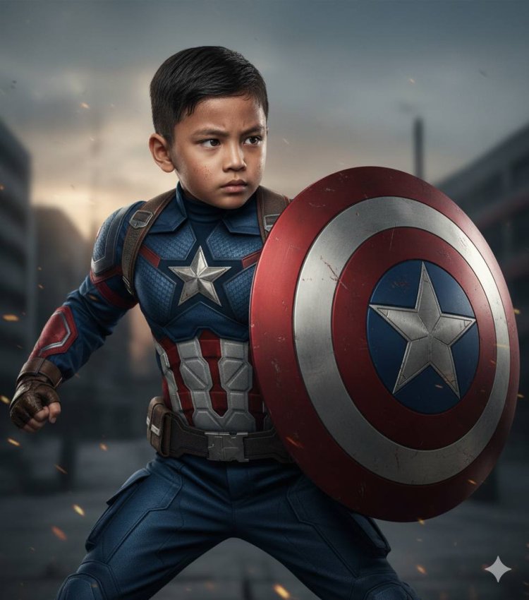 Captain America Style Kid